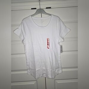 NWT bcg Womens Large Bright White Signature Tee Short Sleeve